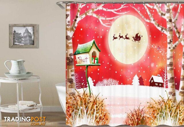 Rustic Christmas Painting Shower Curtain - Curtains - 7427046066983