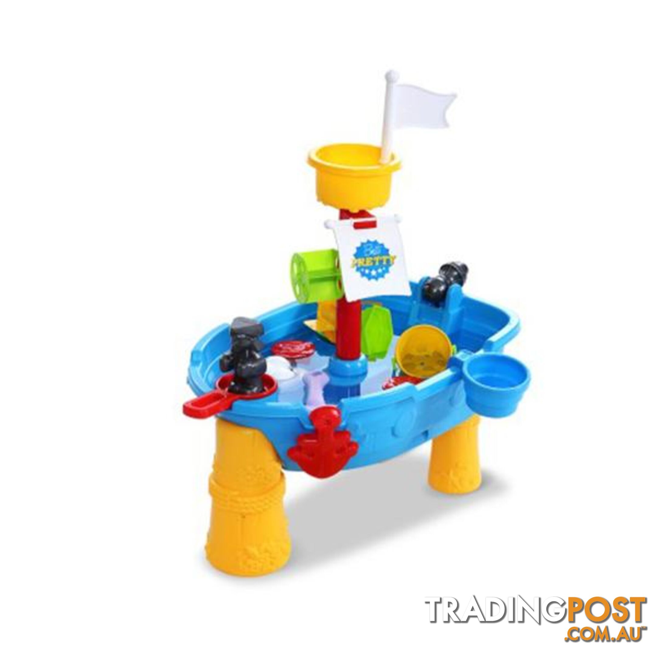 Beach Sand And Water Toys Outdoor Table Pirate Ship Childrens Sandpit - Keezi - 9350062284933