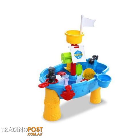 Beach Sand And Water Toys Outdoor Table Pirate Ship Childrens Sandpit - Keezi - 9350062284933