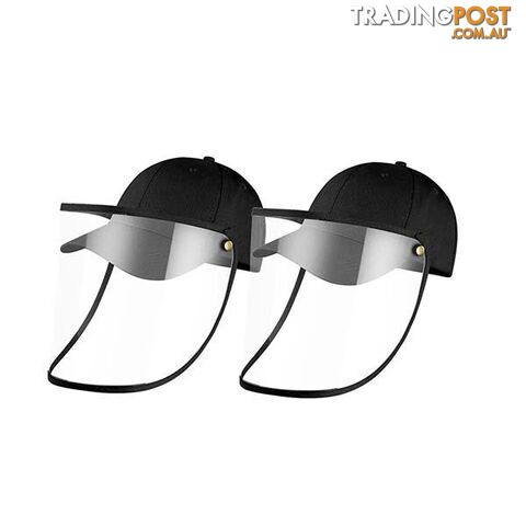 2X Outdoor Hat Anti Fog Dust Saliva Cap Face Shield Cover Kids Black - Unbranded - 9476062095666