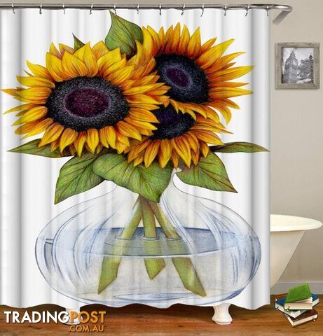 Sunflowers Vase Shower Curtain - Curtain - 7427045927070
