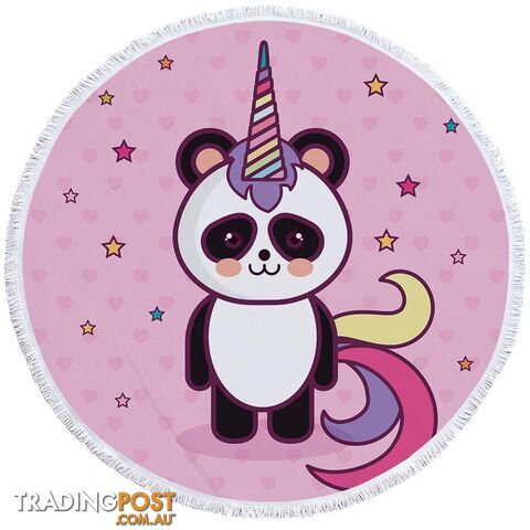 Unicorn Panda Beach Towel - Towel - 7427046305617