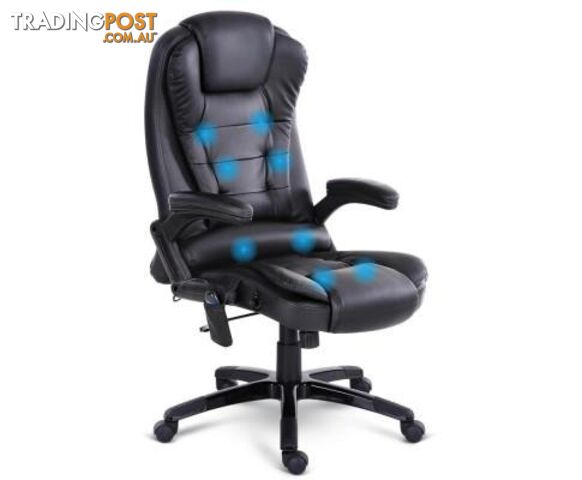 8 Point Massage Executive PU Leather Office Chair Black - Unbranded - 4326500250544