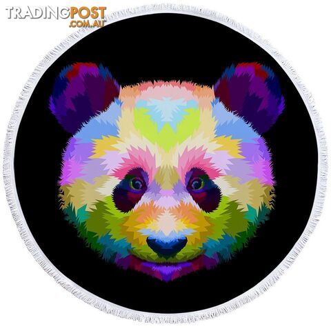 Colorful Panda Head Beach Towel - Towel - 7427046305976