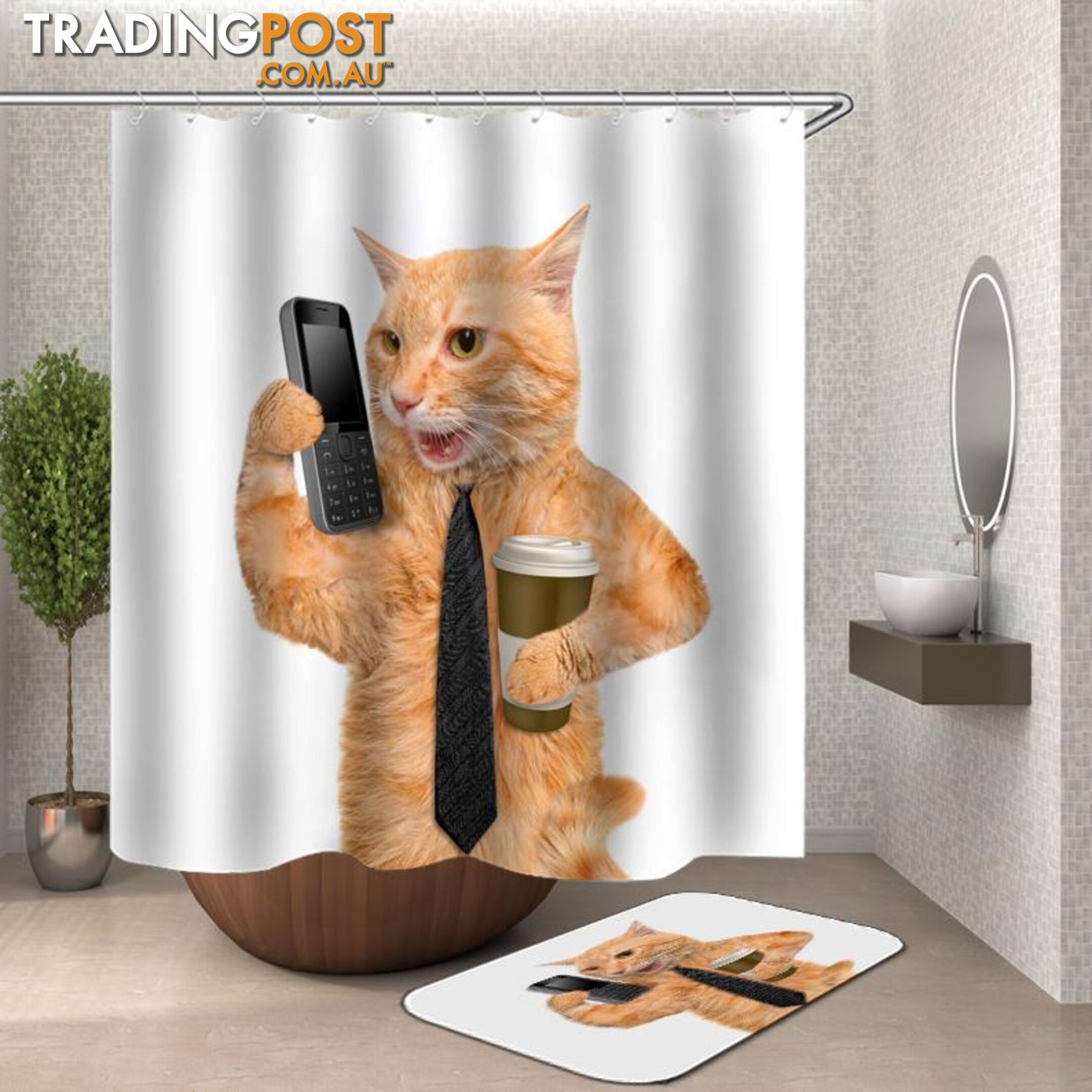 Business Cat Shower Curtain - Curtain - 7427046117487