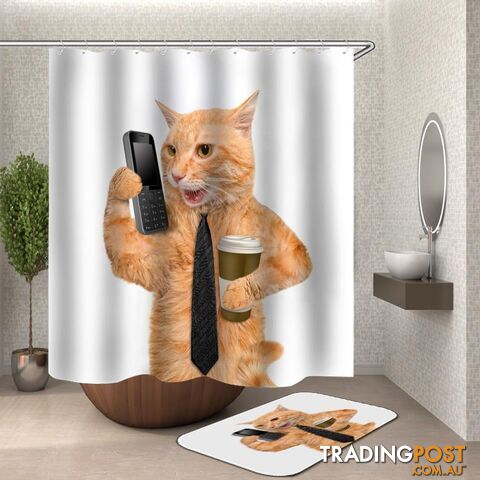 Business Cat Shower Curtain - Curtain - 7427046117487