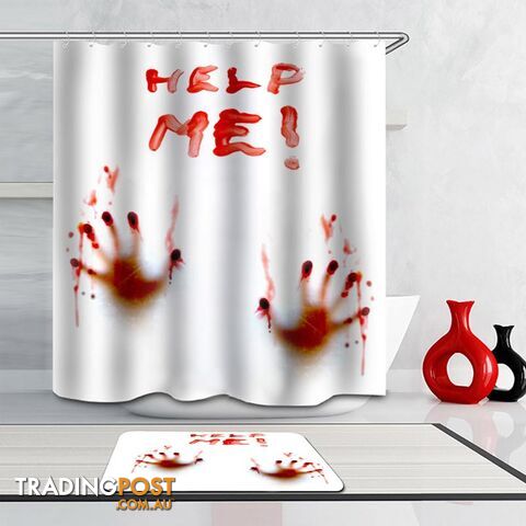 "Help Me(!)" Bloody Hands Shower Curtain - Curtain - 7427005917073