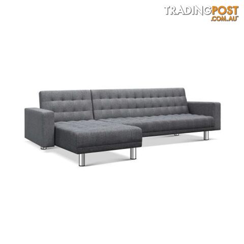 Artiss Modular Fabric Sofa Bed Grey - Artiss - 7427046191647