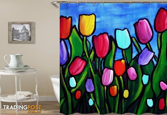 Tulips Painting Shower Curtain - Curtain - 7427005912788