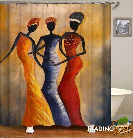 African Ladies Art Painting Shower Curtain - Curtain - 7427046050593