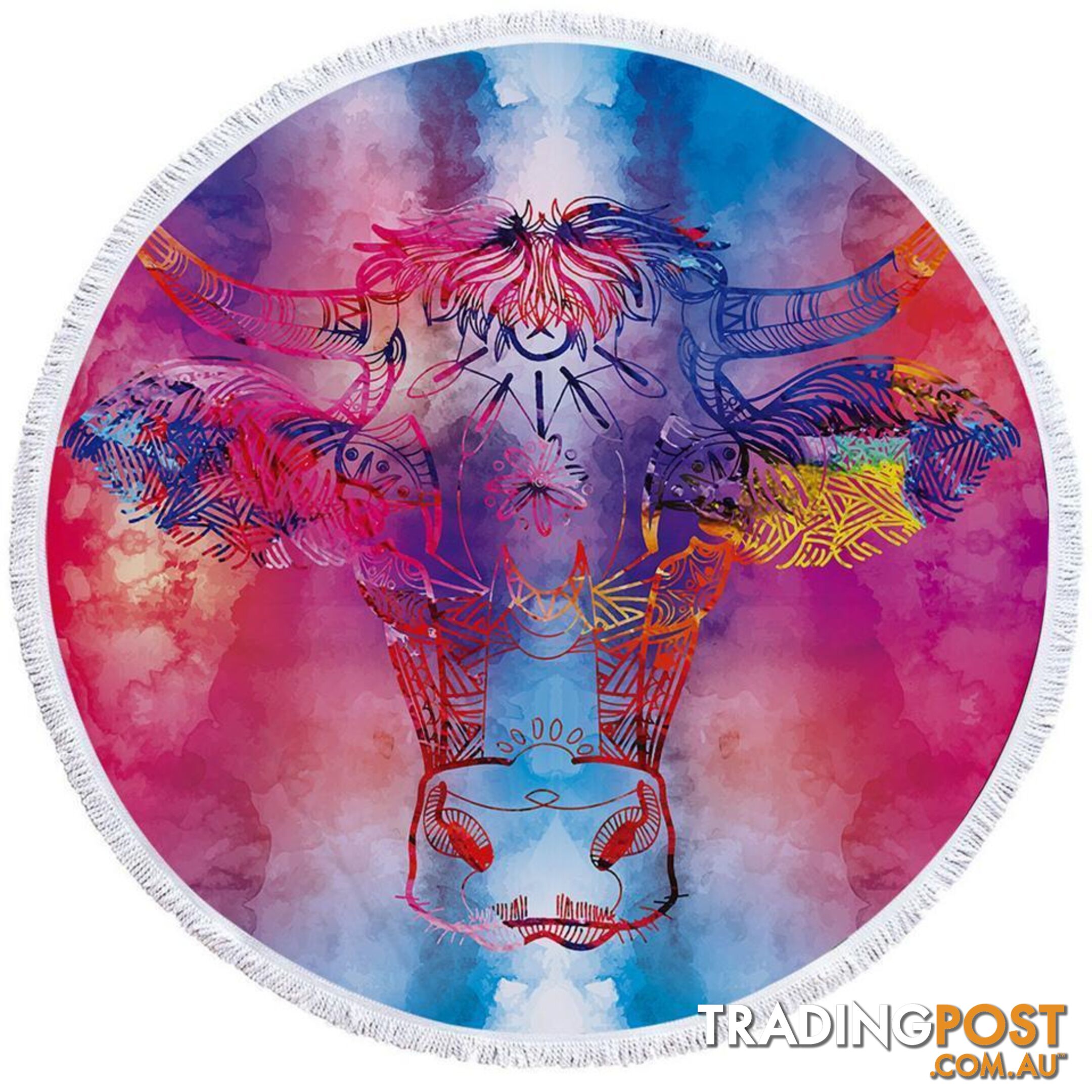 Watercolor Background Cow Beach Towel - Towel - 7427046323871