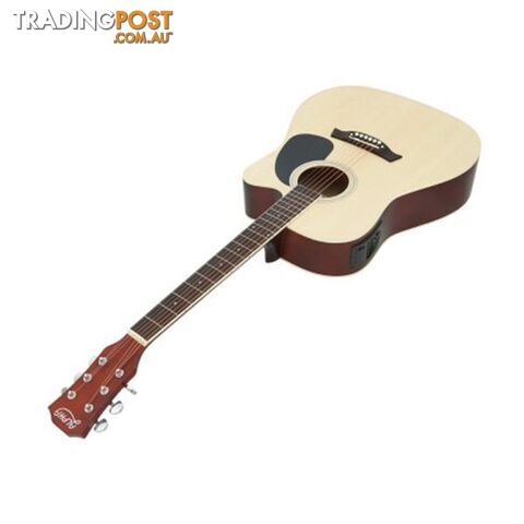 41 Inch Electric Acoustic Guitar Wooden Pickup Capo Tuner Bass Natural - Alpha - 9355720011487