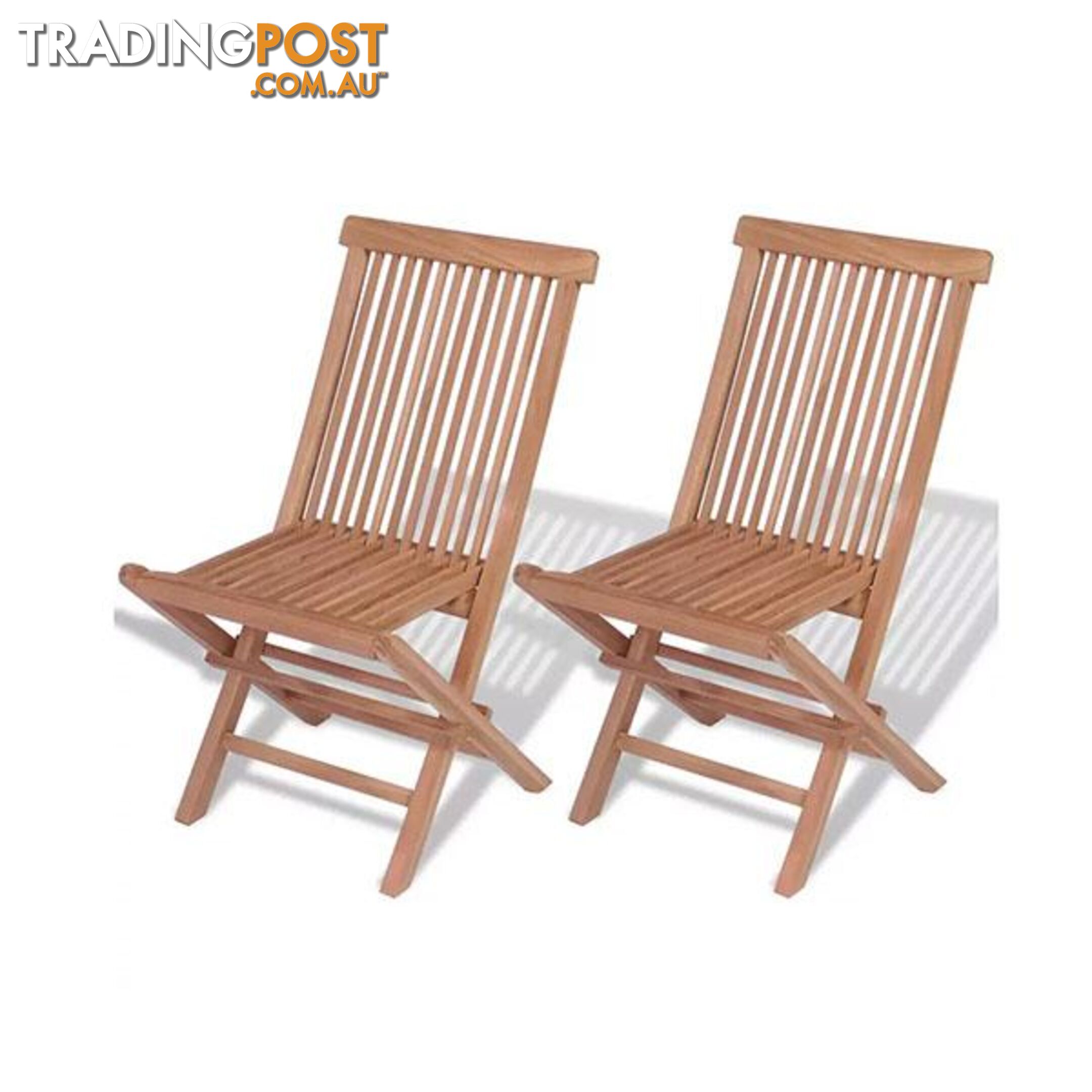 Folding Garden Chairs 2 Pcs Solid Teak Wood - Unbranded - 8718475965039