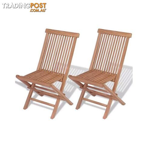 Folding Garden Chairs 2 Pcs Solid Teak Wood - Unbranded - 8718475965039