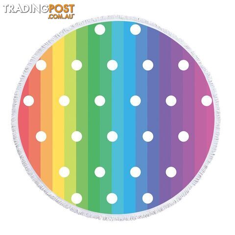 Rainbow Polka Dot Beach Towel - Towel - 7427046334815