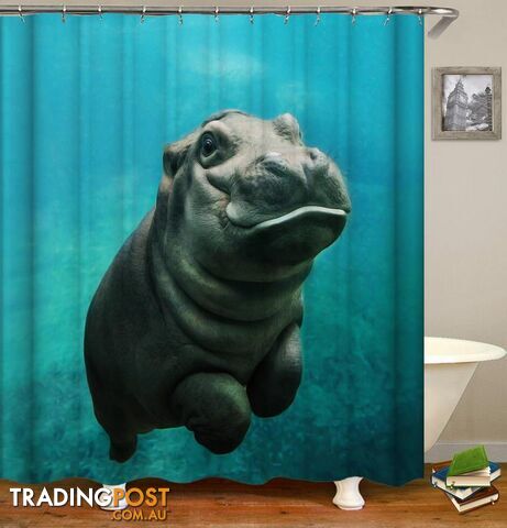 Baby Hippo Shower Curtain - Curtain - 7427045911970