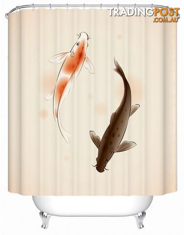 A Pair Of Carp Fish Shower Curtain - Curtain - 7427045924376