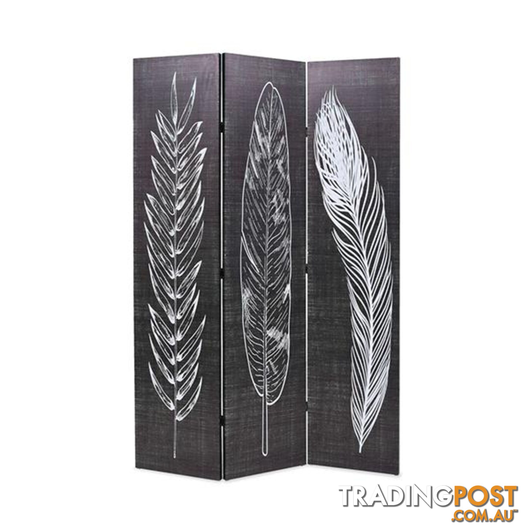 Folding Room Divider 120X180 Cm Feathers Black And White - Unbranded - 7427046166812