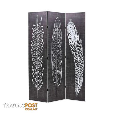 Folding Room Divider 120X180 Cm Feathers Black And White - Unbranded - 7427046166812