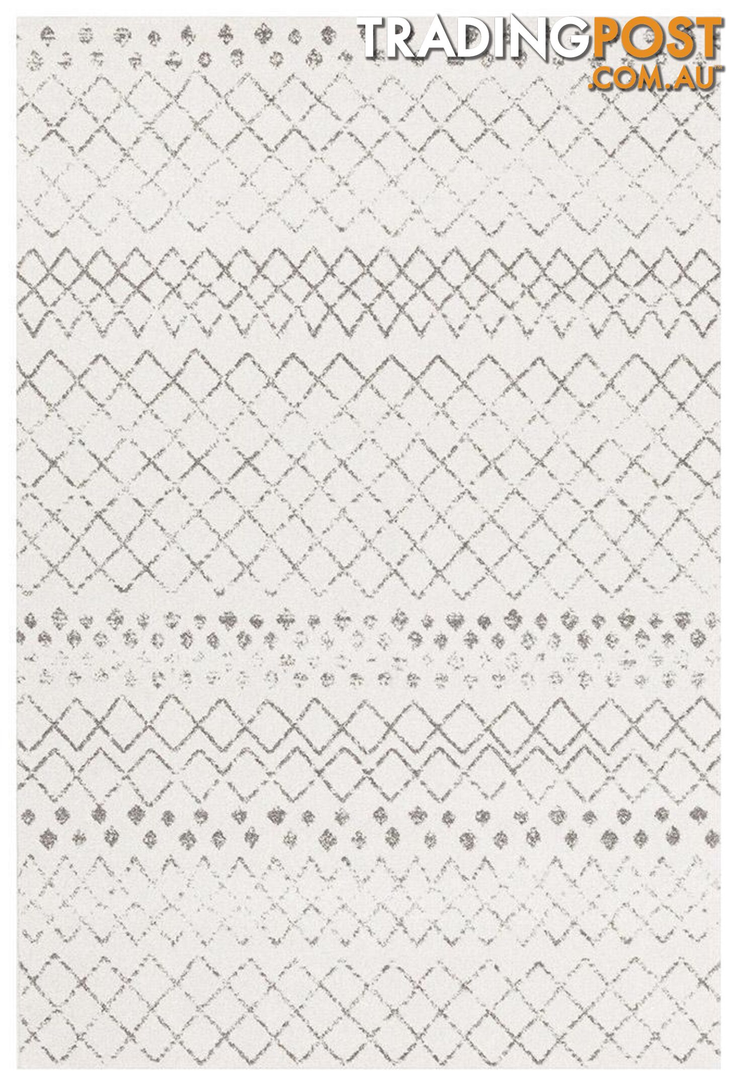 Oasis Selma White Grey Tribal Rug - Unbranded - 9375321846073