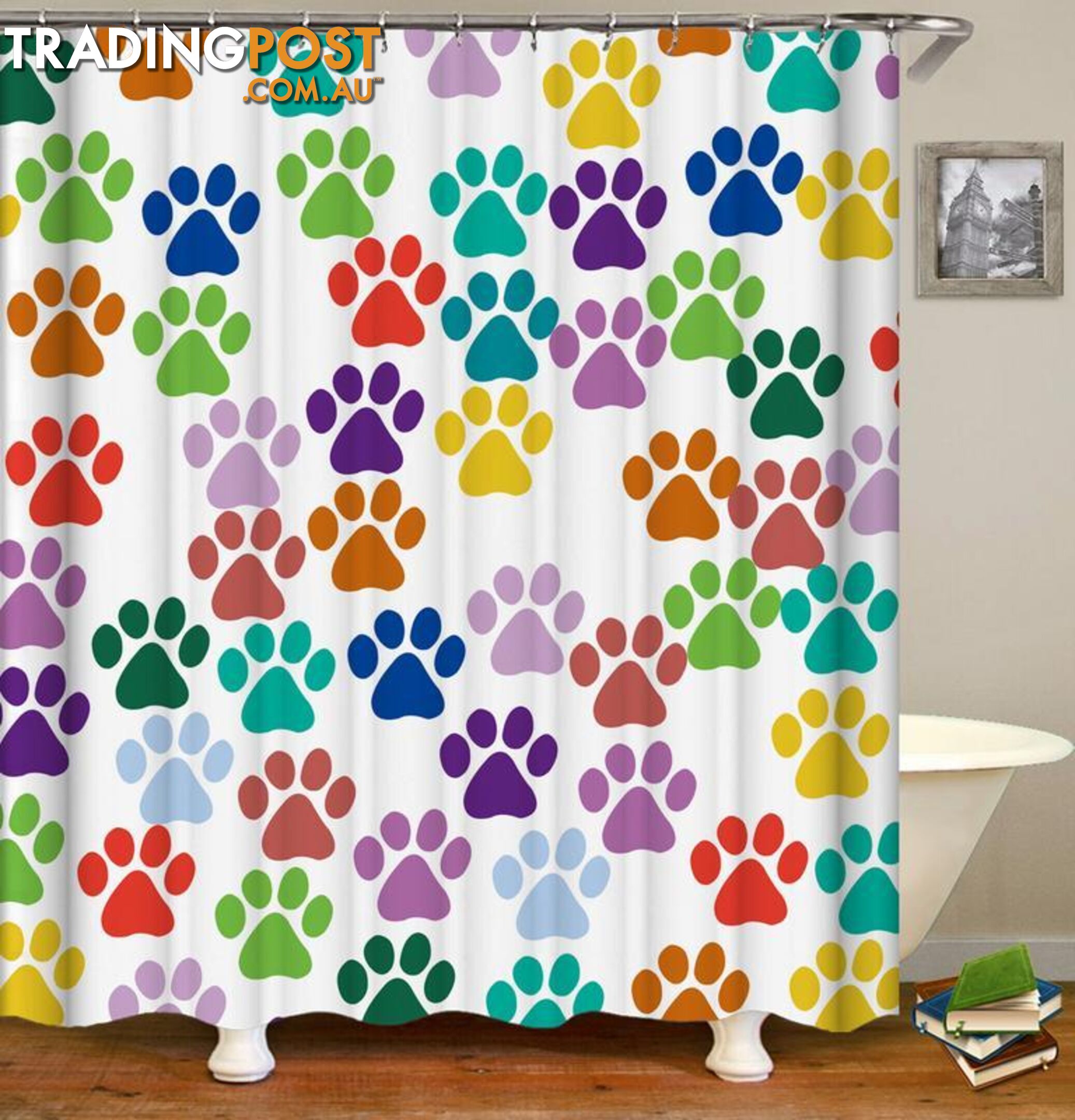 Colorful Dog Paws Shower Curtain - Curtain - 7427005914300