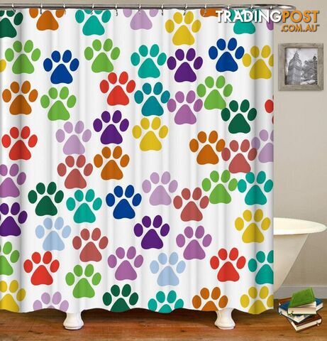 Colorful Dog Paws Shower Curtain - Curtain - 7427005914300