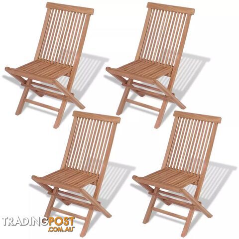Outdoor Folding Chairs Solid Teak (4 Pcs) - Unbranded - 4326500418852