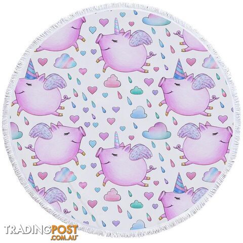 Adorable Unicorn Pigs Beach Towel - Towel - 7427046305020