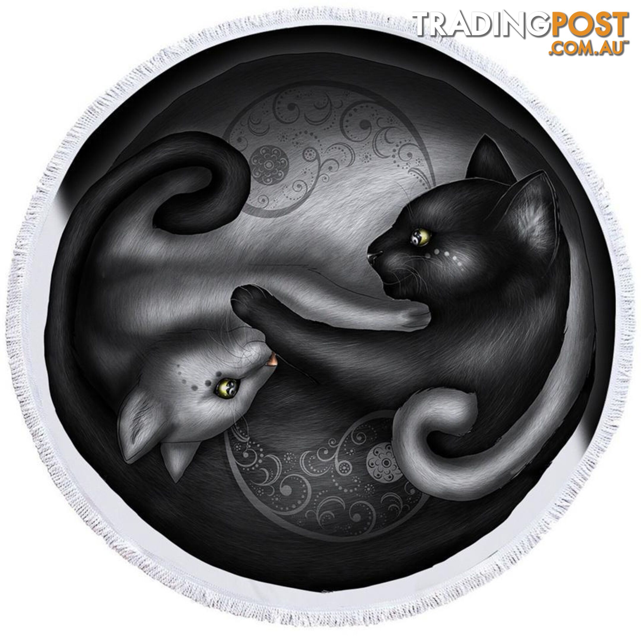 Yin and Yang Cats Beach Towel - Towel - 7427046329651