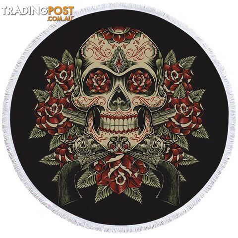 Skull Guns and Roses Beach Towel - Towel - 7427046320740