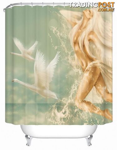 Divine Aqua Lady Shower Curtain - Curtain - 7427045934399