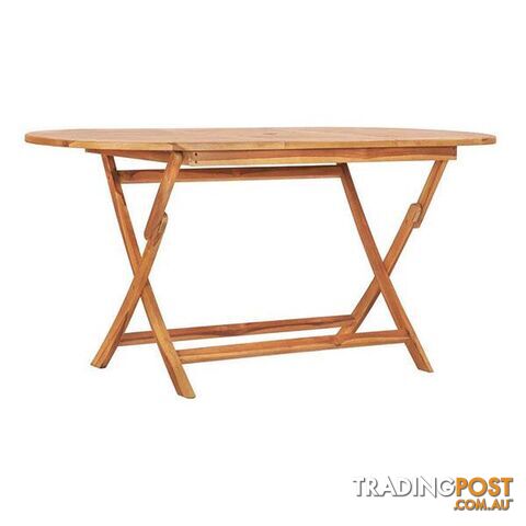 Folding Garden Table 160X80X75 Cm Solid Teak Wood - Unbranded - 8719883824475