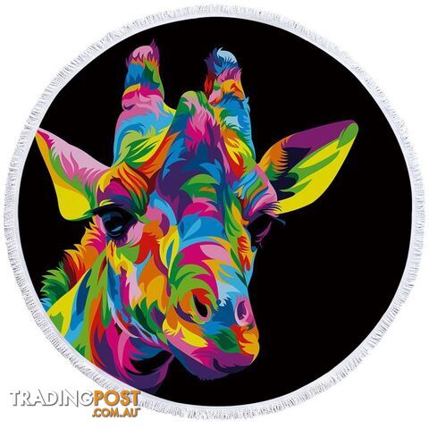 Colorful Giraffe Beach Towel - Towel - 7427046323758