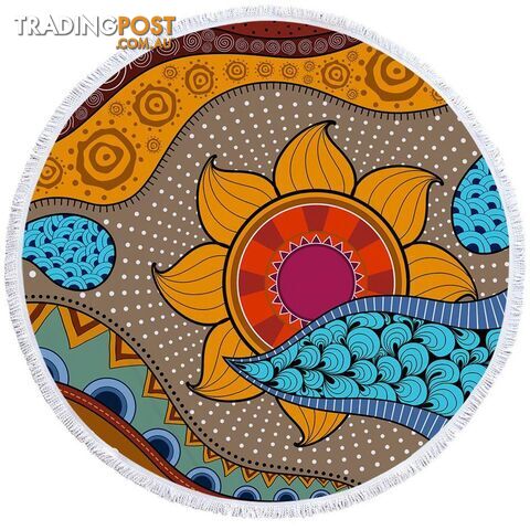 Multi Colored Oriental Art Beach Towel - Towel - 7427046309455