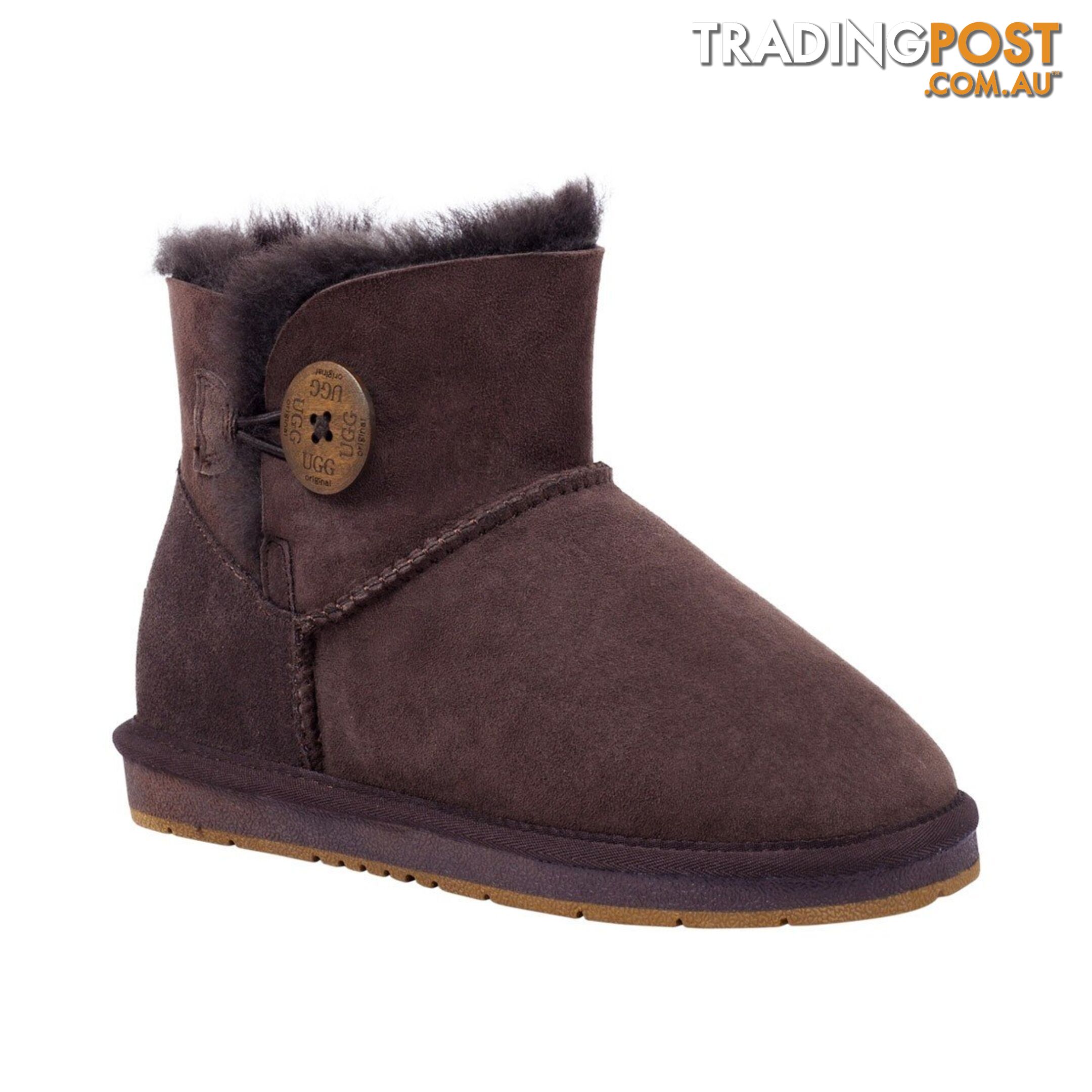 UGGS Mini Button Sheepskin Clove 5883 Unisex Chocolate - UGG - 822427509344