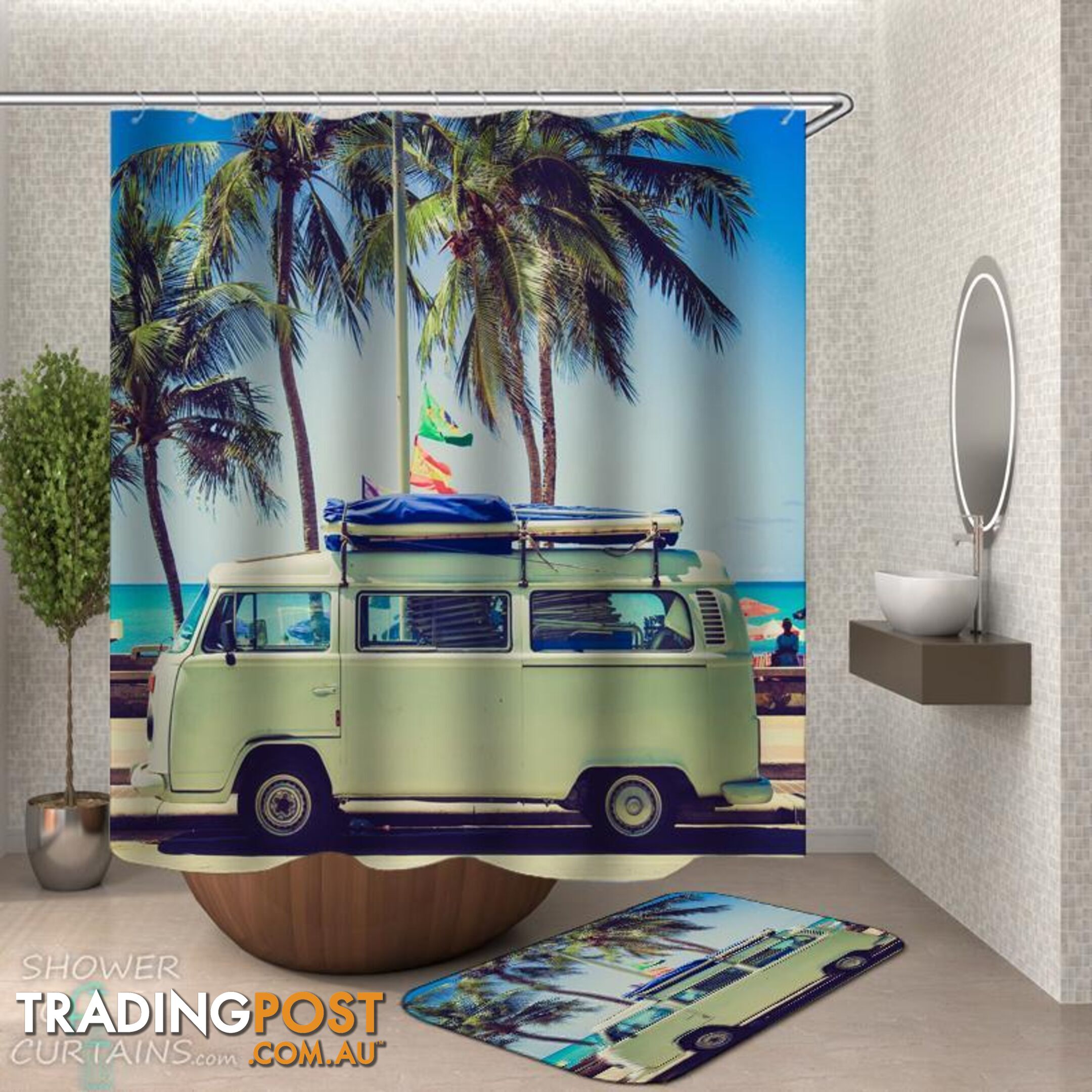 Vacation Van Shower Curtain - Curtain - 7427046280143