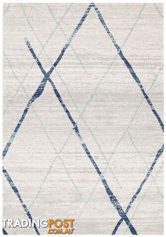 Oasis Noah White Blue Contemporary Rug - Unbranded - 9375321845533