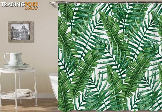 Green Tropical Leaf Shower Curtain - Curtain - 7427046097512