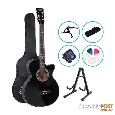 Alpha 38 Inch Wooden Acoustic Guitar With Accessories Set - Alpha - 7427046184182