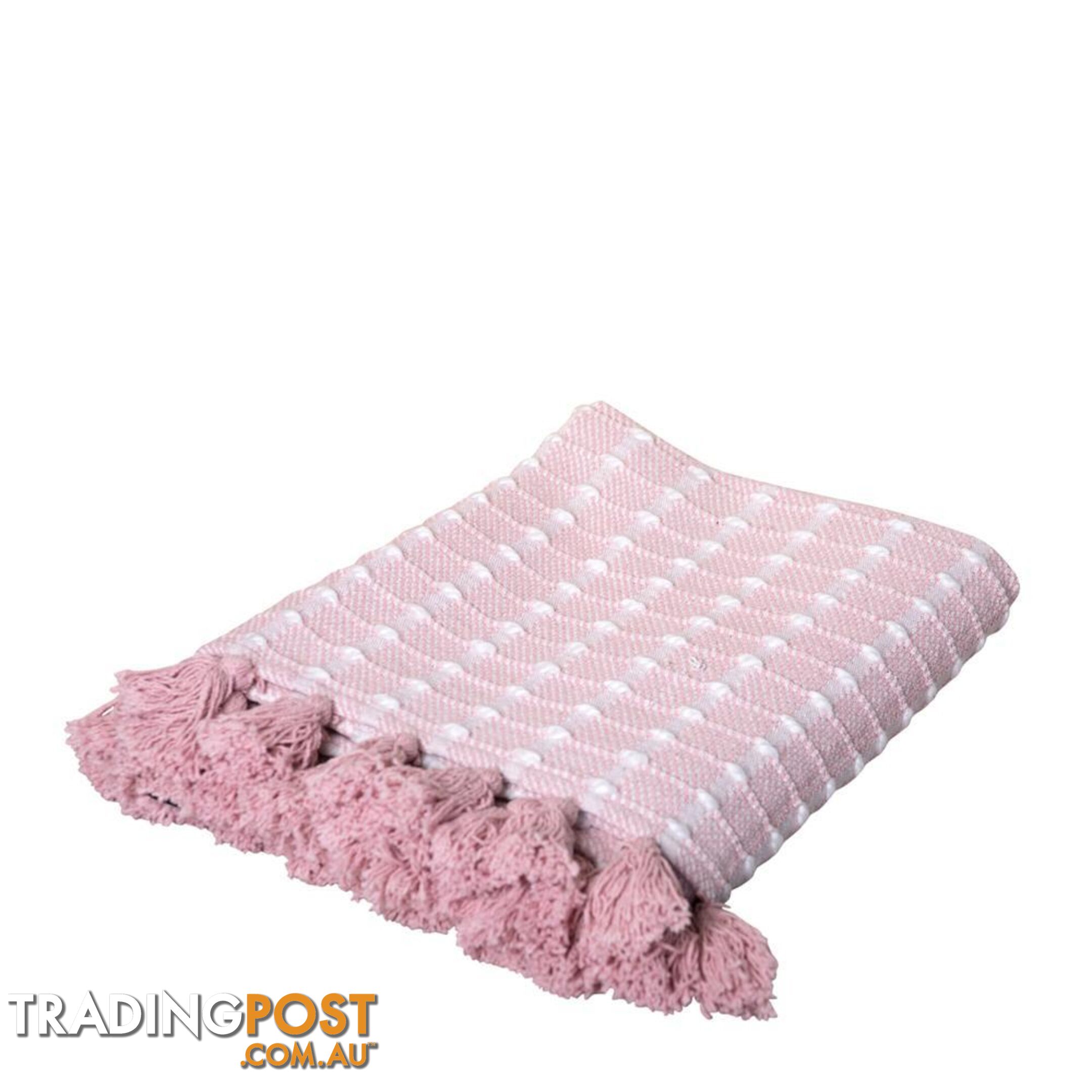 Bella Throw 125x150cm Pink/White - Unbranded - 7427046145787