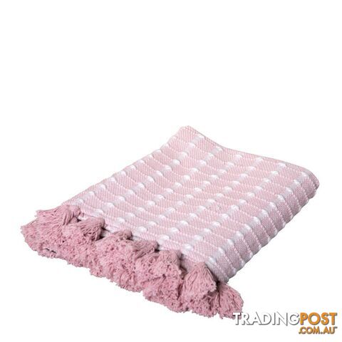 Bella Throw 125x150cm Pink/White - Unbranded - 7427046145787