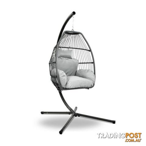 Outdoor Furniture Egg Hammock Hanging Swing Chair Stand Pod Wicker - Gardeon - 9350062282205