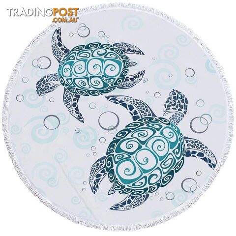 Teal Turquoise Turtles Beach Towel - Towel - 7427046311175