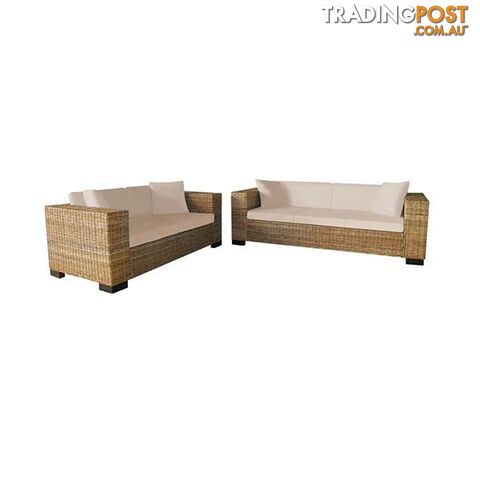 2 And 3 Seater Sofa Set Real Rattan - Unbranded - 8718475551775