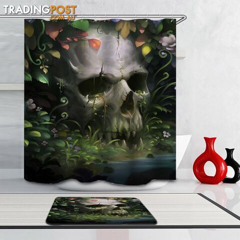 Skull In The Bushes Shower Curtain - Curtain - 7427046036191