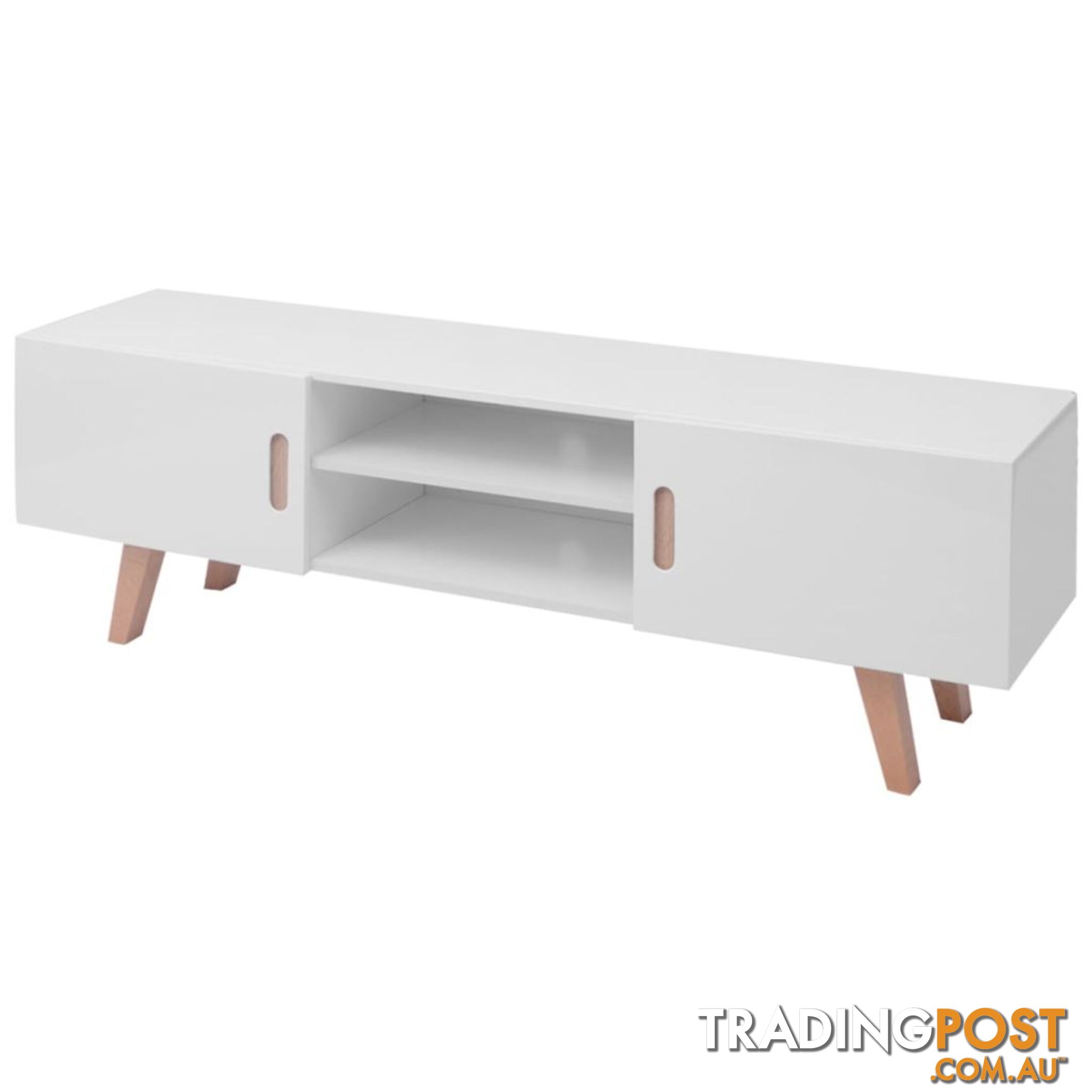 TV Stand MDF 150 x 46.5 x 48.5 Cm - High Gloss White - Unbranded - 8718475972488