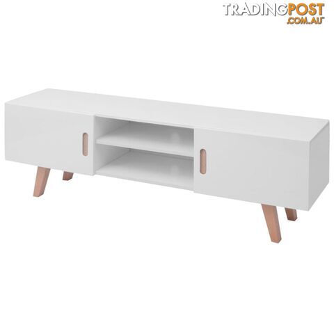 TV Stand MDF 150 x 46.5 x 48.5 Cm - High Gloss White - Unbranded - 8718475972488
