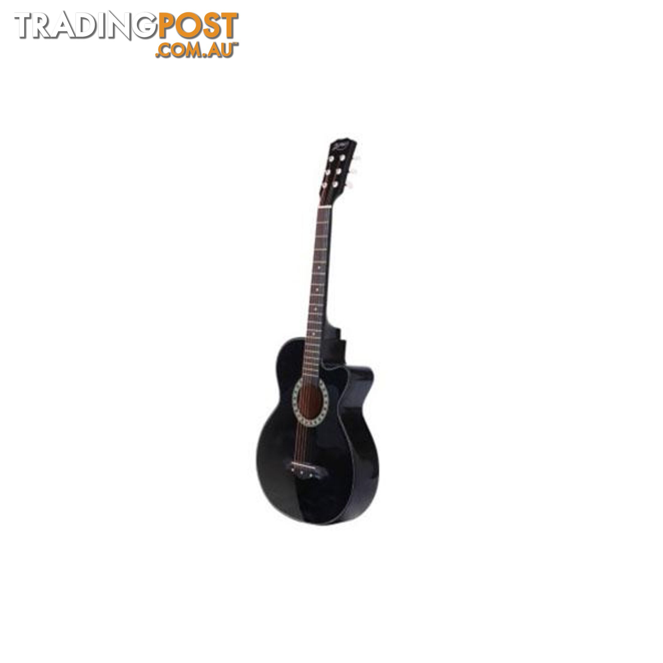 38 Inch Wooden Acoustic Guitar Black - Alpha - 7427005893179