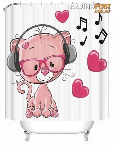 Music Loving Cat Shower Curtain - Curtain - 7427005900792