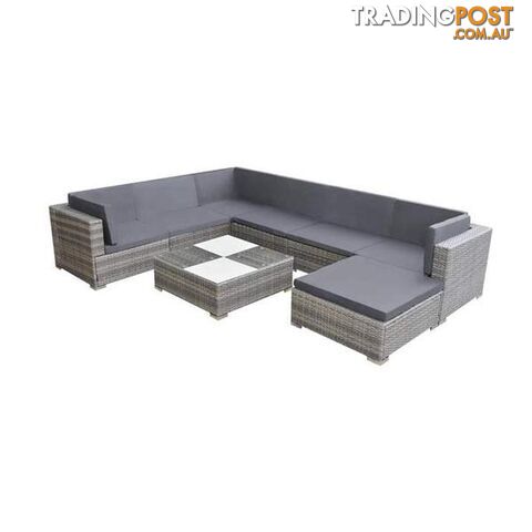 Garden Sofa Set Poly Rattan Grey 24 Pieces - Unbranded - 9476062037598